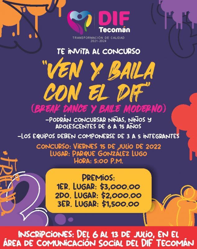 Invita DIF Municipal Tecomán al concurso “Ven y baila con el DIF”