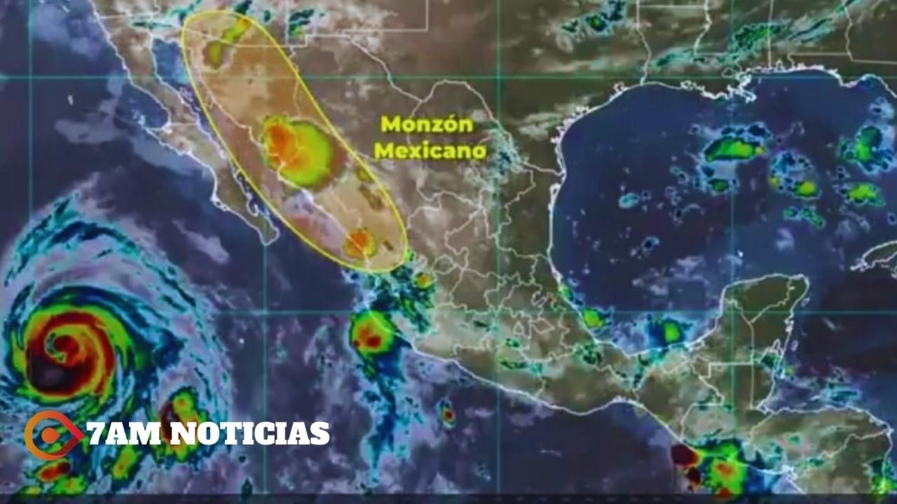 Onda tropical y monzón generarán lluvias fuertes en Colima, durante las próximas horas