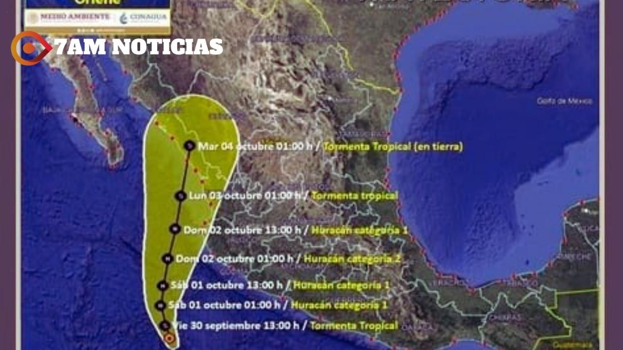 Pronóstico de lluvias puntuales muy fuertes hoy viernes en Colima y estados del Pacífico