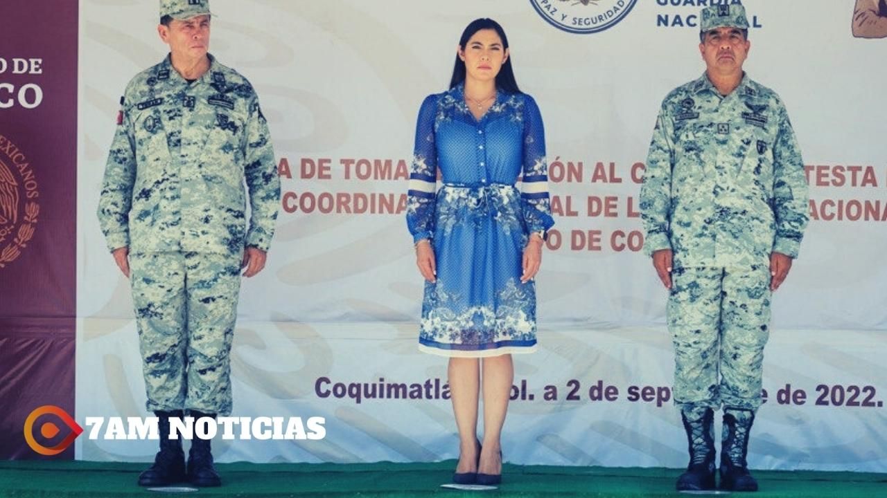 Gobernadora constató toma de protesta a Miguel Ángel Aragón como coordinador estatal de la Guardia Nacional en Colima