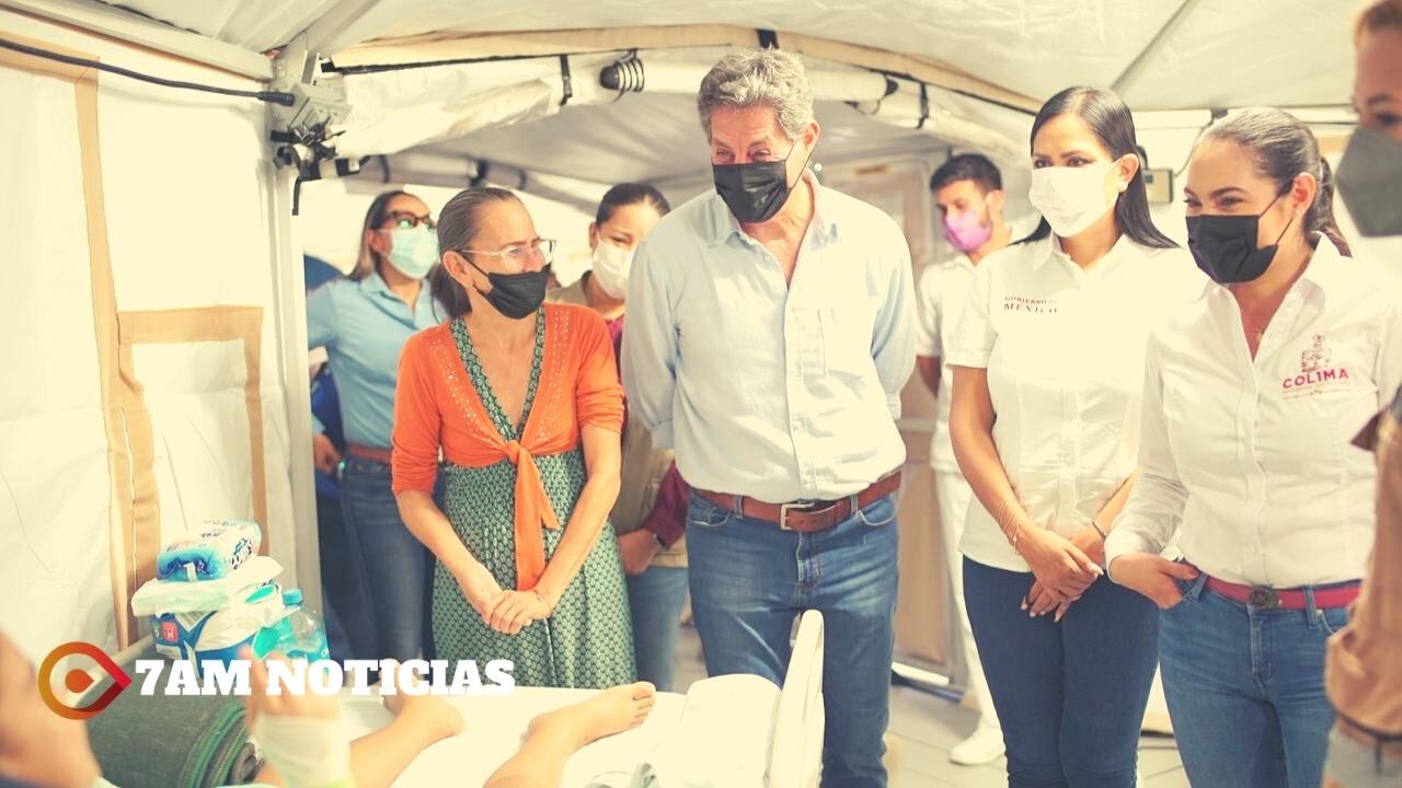 Indira supervisa operatividad del Hospital Móvil instalado en Tecomán