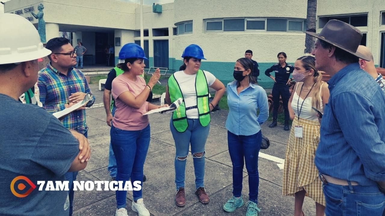 Alcalde Elías Lozano y UMPC hacen revisión de daños en el Hospital General de Tecomán