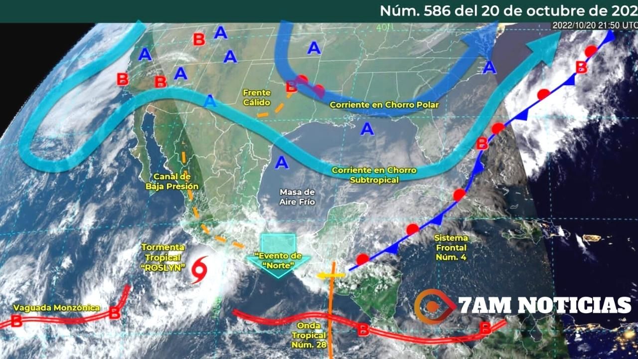 Depresión en el Pacífico ya es Tormenta Tropical ‘Roslyn’; lloverá fuerte en Colima
