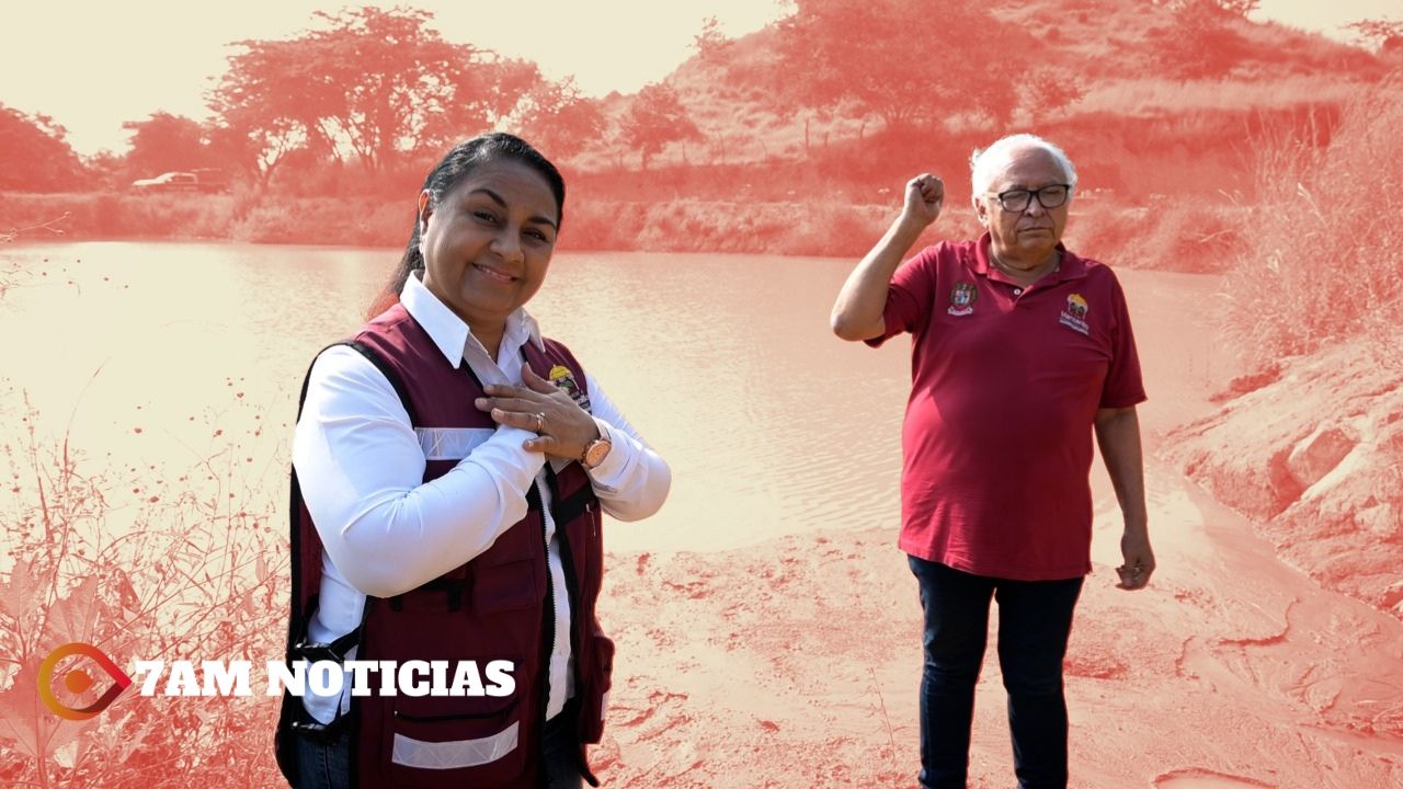 Griselda Martínez supervisa la construcción de olla de agua en Camotlán de Miraflores