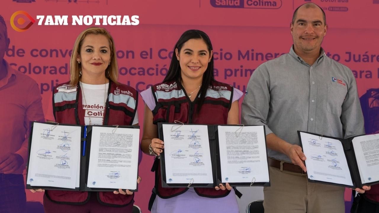 Gobernadora firma convenio con Peña Colorada para ampliar el Centro de Salud en Paticajo, Minatitlán