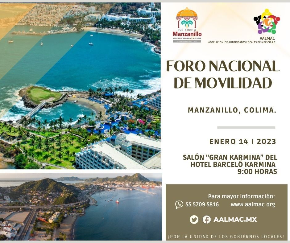 Confirma Ayuntamiento de Manzanillo presencia de autoridades municipales del país y expertos, para este sábado en el Foro Nacional de Movilidad