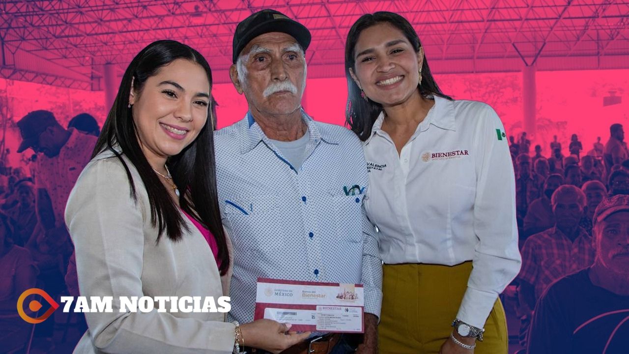 Indira Vizcaíno participó en la entrega de 580 tarjetas de la Pensión para el Bienestar a personas adultas mayores