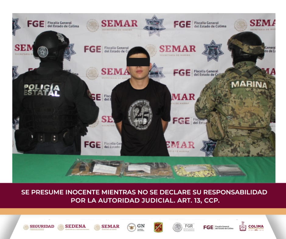 Policía Estatal detiene a hombre que se presume atacó a balazos a otras personas en El Zalatón, en Colima