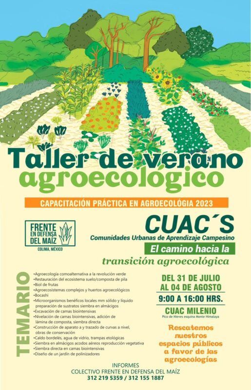 Alfredo Álvarez y Frente en Defensa del Maíz invitan a «Taller de verano agroecológico»