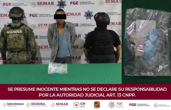 Policía Estatal Preventiva detiene a una persona con droga en el municipio de Colima