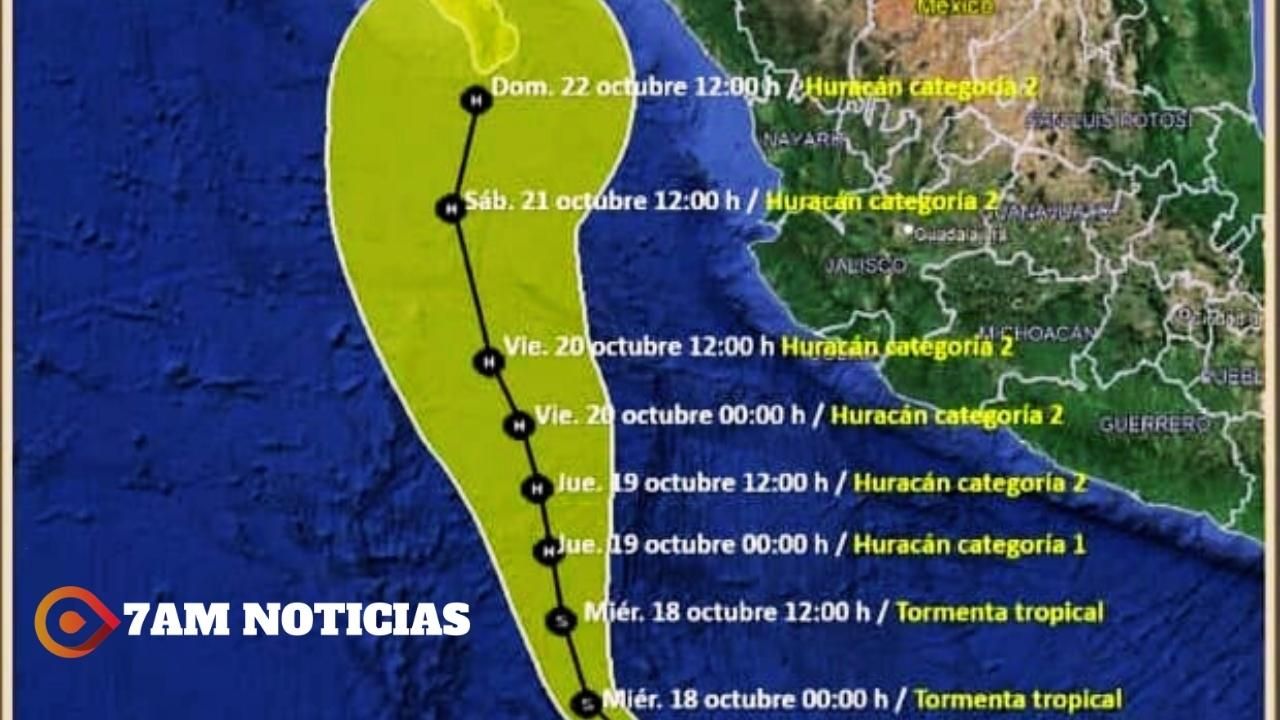 Se forma tormenta tropical 'Norma', su centro está al sur-suroeste de Manzanillo