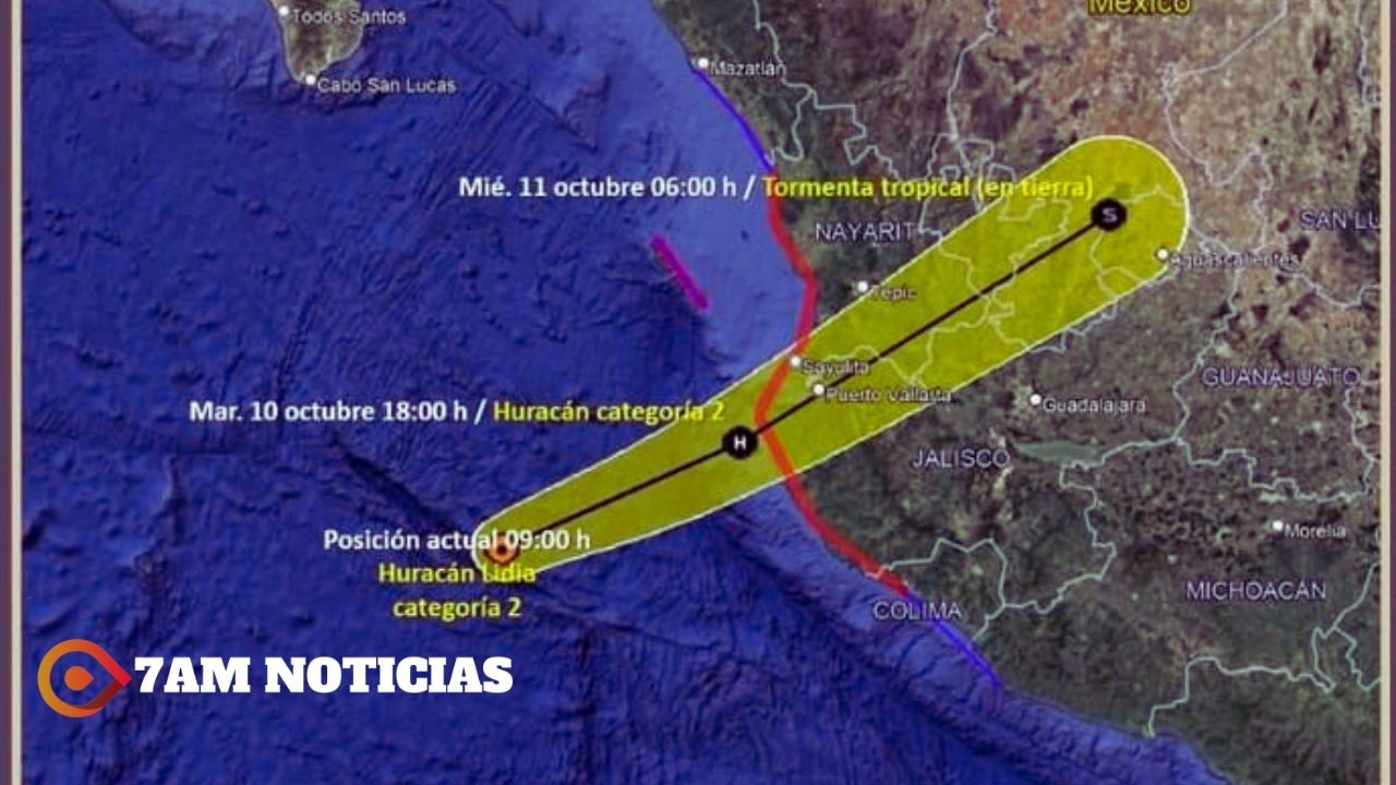 UEPC alerta a la población de Colima; 'Lidia' ya es Huracán categoría 2
