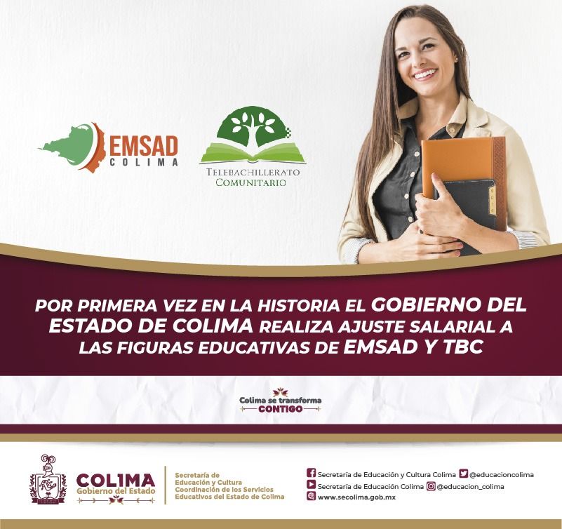 Gobierno Colima ajusta salario por primera vez a figuras educativas de EMSAD y TBC