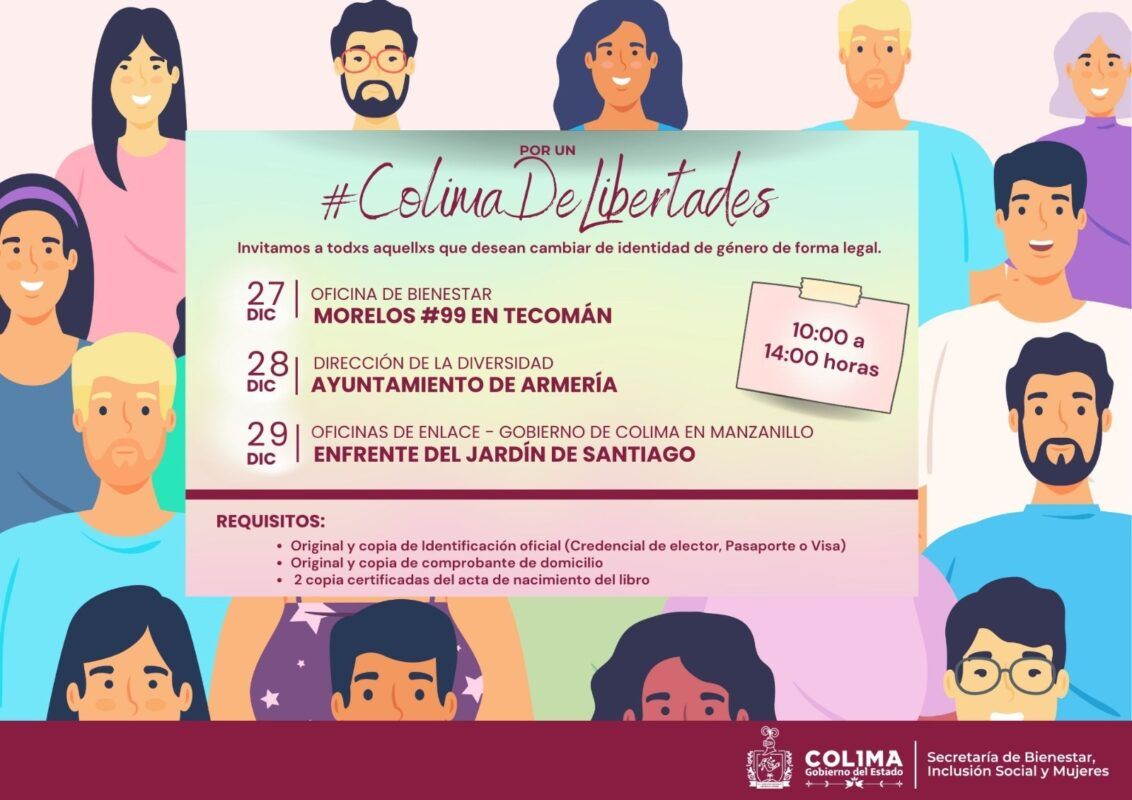 Invitan a personas TTTrans de Tecomán, Armería y Manzanillo, hacer cambio de identidad de manera gratuita