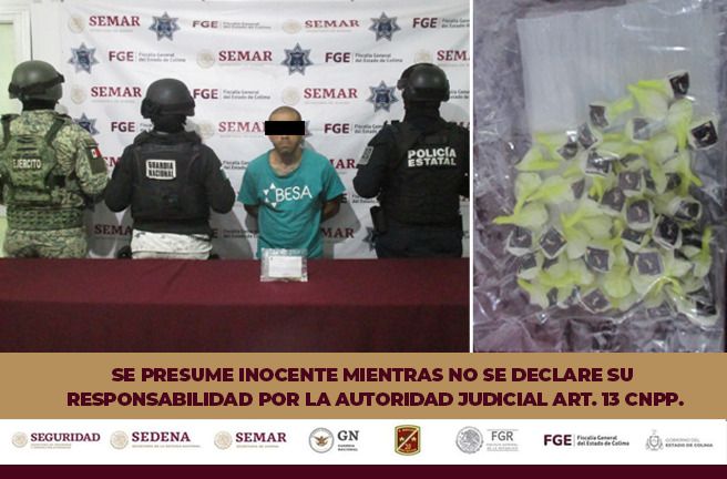 SSP: Policía Estatal detiene a una persona en Colima, con varias dosis de droga