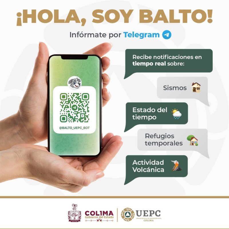 UEPC Presenta a Balto; alertará en tiempo real fenómenos perturbadores que afectan a Colima