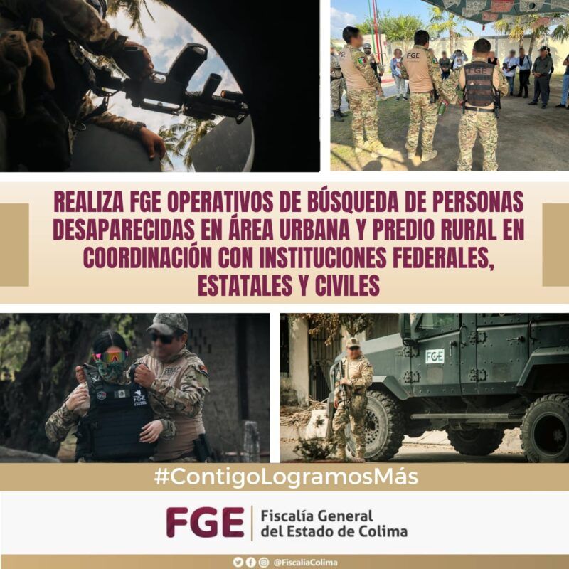 Realiza FGE operativos de búsqueda de personas desaparecidas en área urbana y predio rural en coordinación con instituciones federales, estatales y civiles