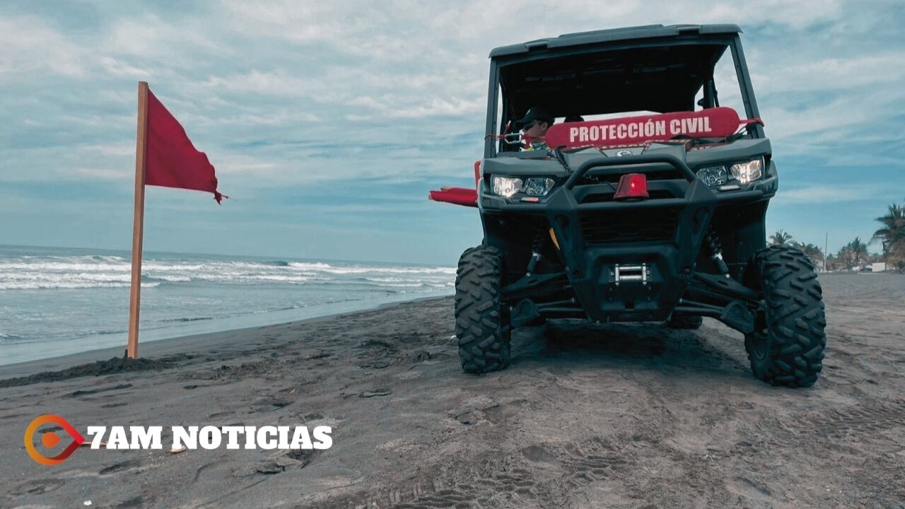 Alerta por mar de fondo; colocan banderas rojas en playas de Colima