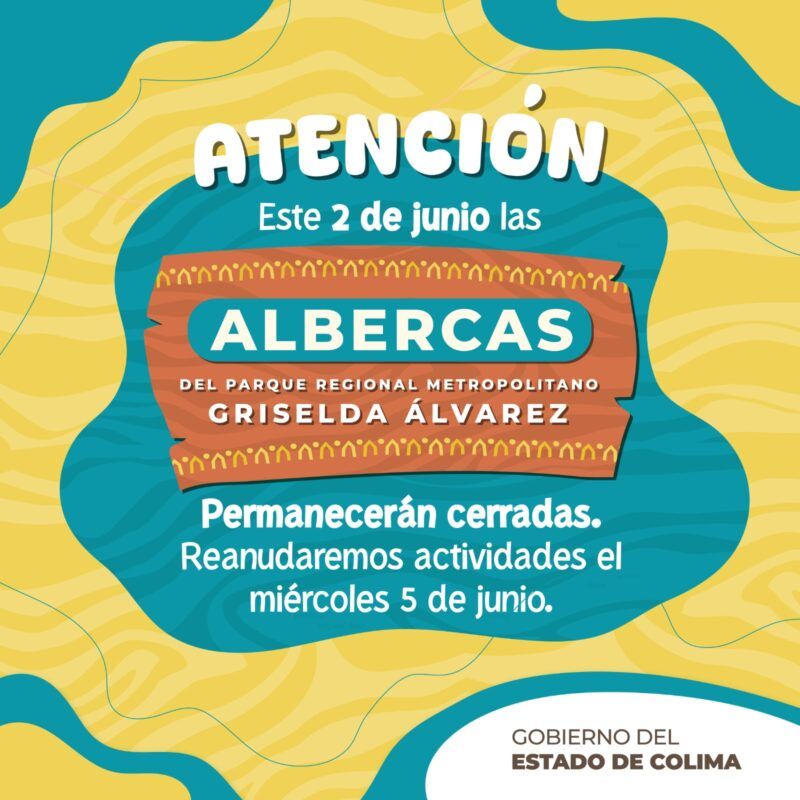 Albercas del Parque Regional de Colima no abrirán el próximo domingo