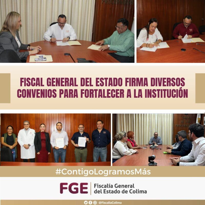 Fiscal General del Estado firma diversos convenios para fortalecer a la institución