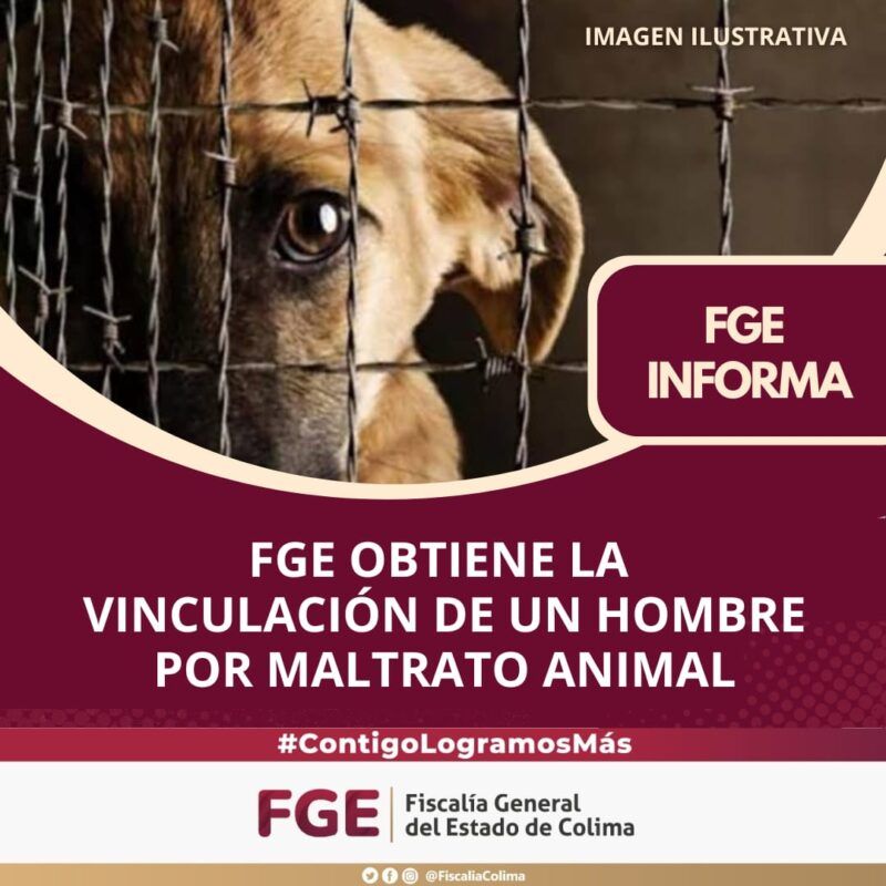 FGE obtiene la vinculación de un hombre por maltrato animal