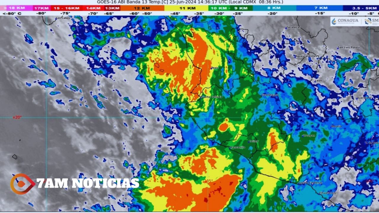 UEPC Colima: prevalecerán lluvias fuertes por la mañana y cielo nublado la mayor parte del día