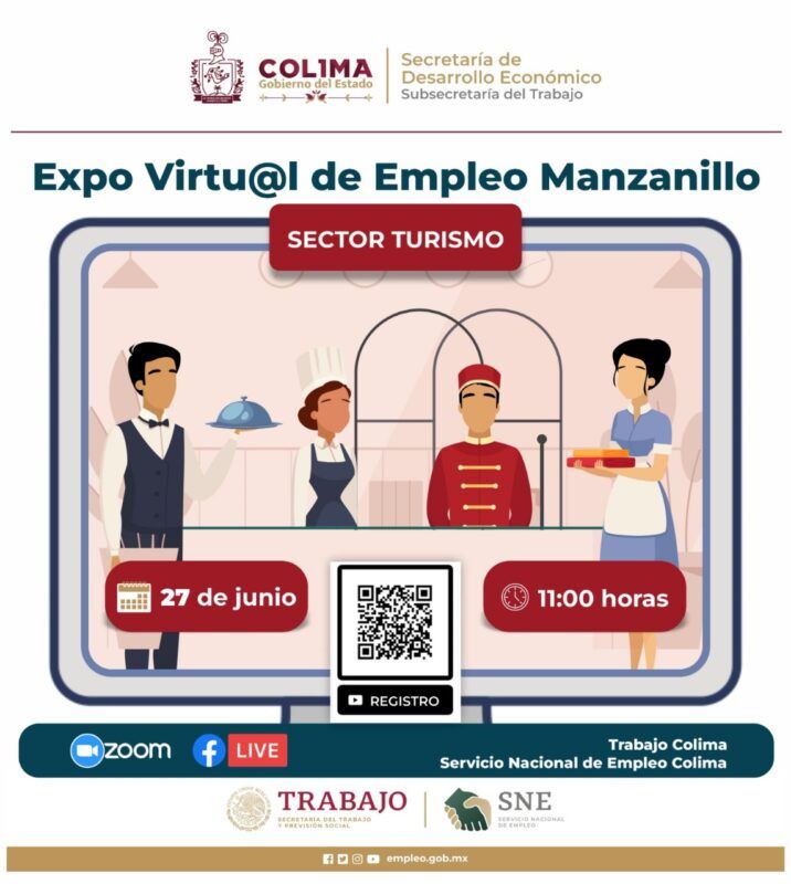 Subsecretaría del Trabajo invita a participar en la Expo Virtual de Empleo Manzanillo, el próximo jueves