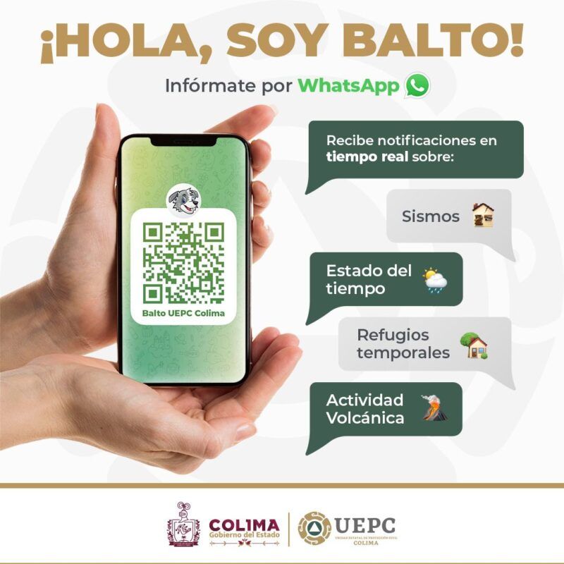 UEPC Colima invita a unirse al canal de noticias de Balto en WhatsApp