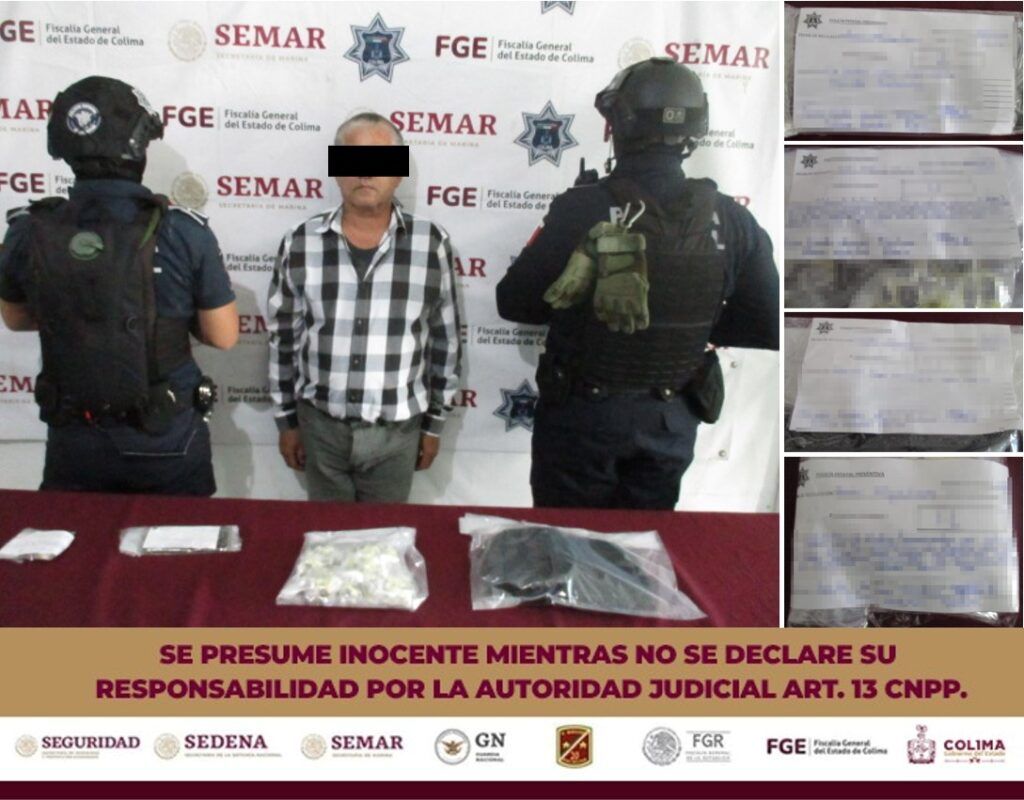 Policía Estatal de Colima detiene a masculino con más de 400 dosis de 'ice'