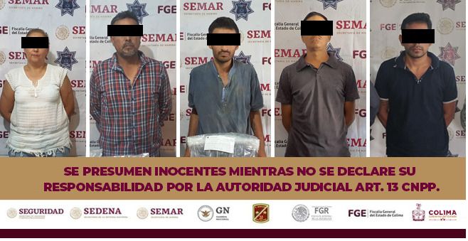 Policía Estatal Preventiva detiene a 5 personas en Colima y Tecomán, por robo