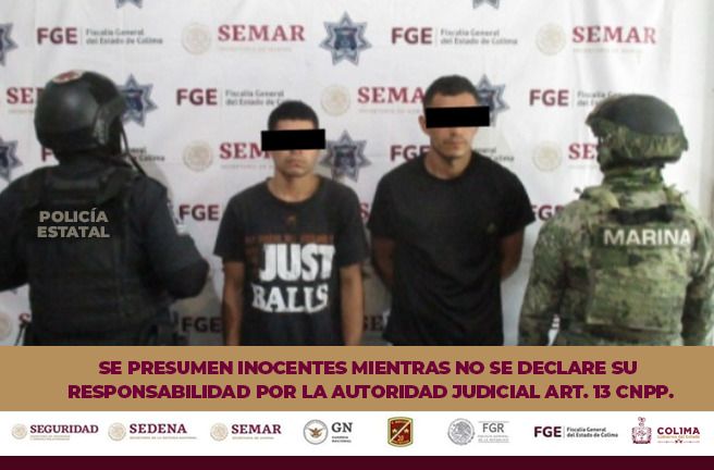 Agentes de la Policía Estatal y Semar detienen a dos masculinos por robo calificado