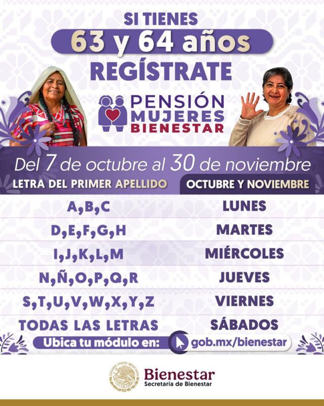 Gobierno de México presenta Pensión para el Bienestar de las adultas mayores de 60 a 64 años