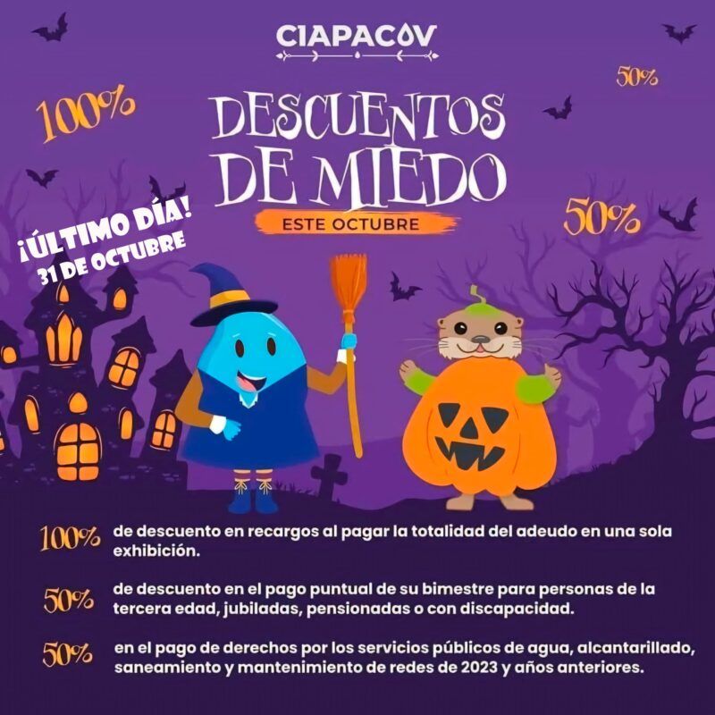 CIAPACOV Invita A Aprovechar el Último Día de los “Descuentos de Miedo” y el Descontón de Octubre