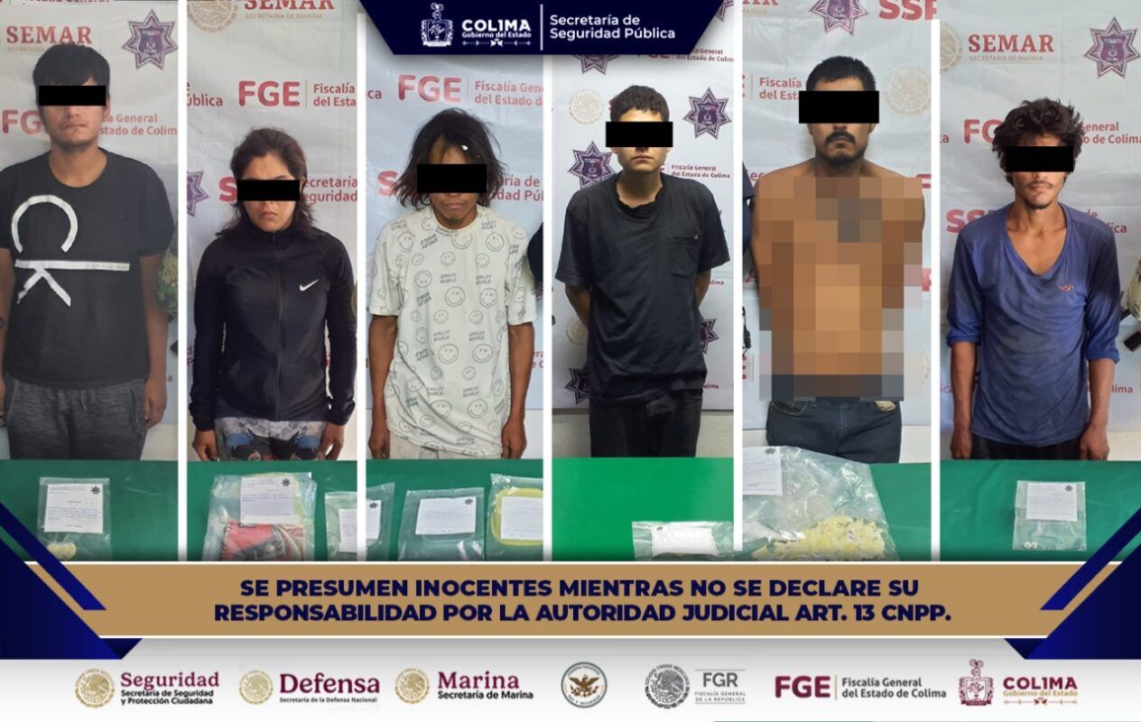 SSP Colima informa la detención de seis personas por delitos contra la salud, en distintos hechos