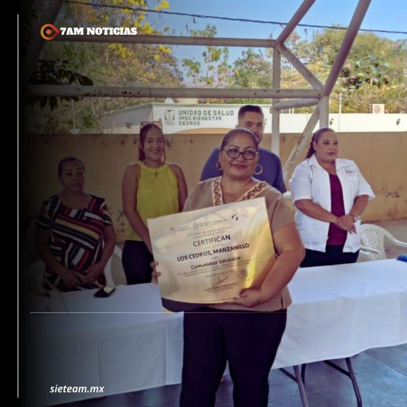 Cedros, Manzanillo recibe certificación como comunidad promotora de la salud