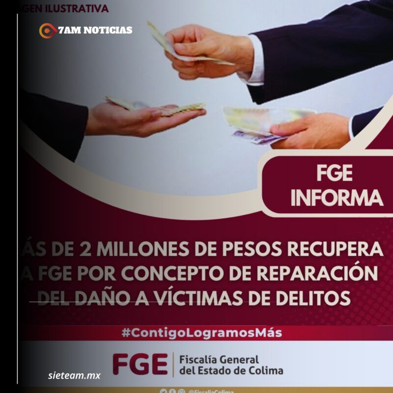 Más de 2 millones de pesos recupera la FGE por concepto de reparación del daño a víctimas de delitos