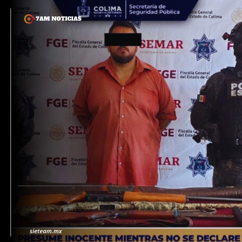 Policía Estatal detiene a sujeto que portaba varias armas largas, en el municipio de Colima