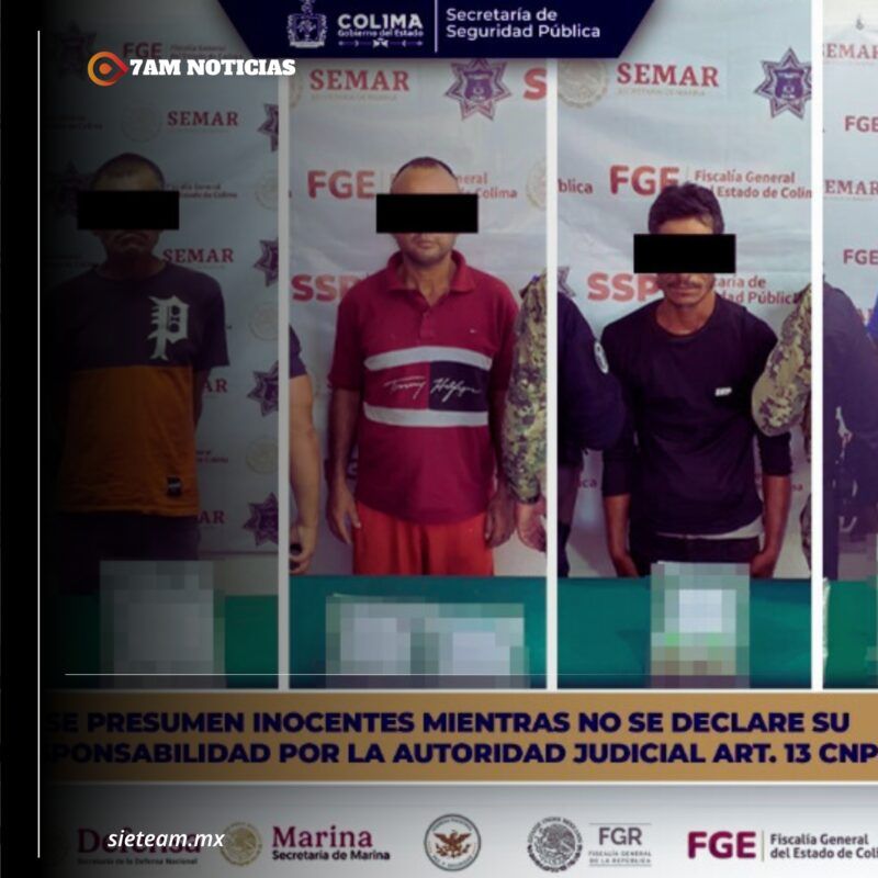 Detiene Policía Estatal de Colima a 5 personas por delitos contra la salud, en distintos hechos