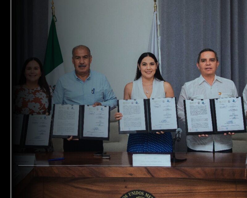 Gobernadora de Colima celebra renovación de convenio entre Isenco, Ucol y UPN