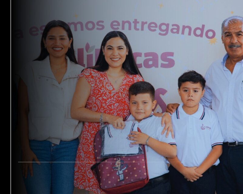 Indira Vizcaíno sigue entregando mochilas, útiles y uniformes gratuitos; este lunes los recibieron estudiantes de Coquimatlán e Ixtlahuacán