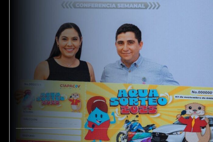 Gobernadora y director de Ciapacov presentan 'AquaSorteo 2025'; será el 7 de noviembre en la Feria de Colima