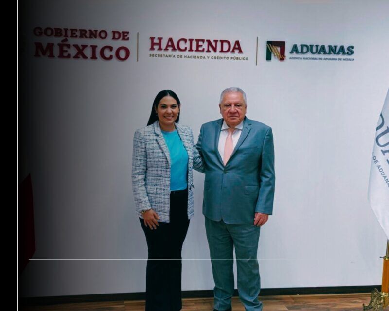 Indira Vizcaíno y titular de la Agencia Nacional de Aduanas buscan que el Puerto de Manzanillo sea el más eficiente, seguro y competitivo