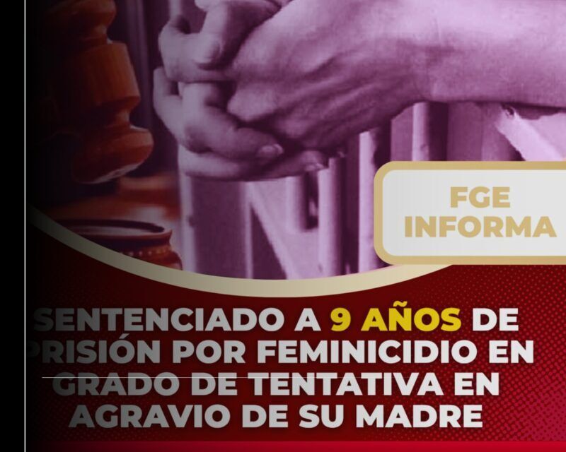 Sentenciado a 9 años de prisión por feminicidio en grado de tentativa en agravio de su madre
