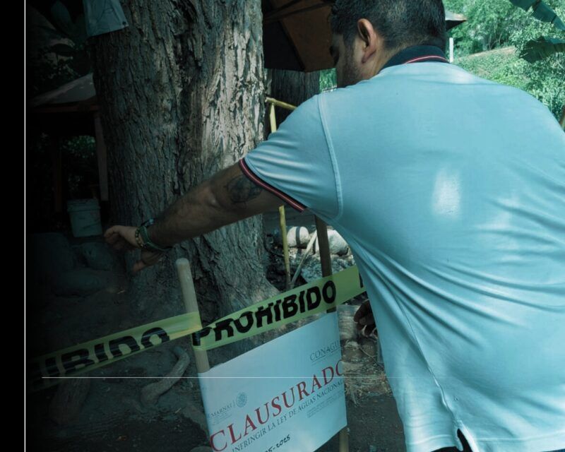 Conagua clausuró un establecimiento por ocupación de zona federal sin título de concesión en Los Amiales, en Coquimatlán