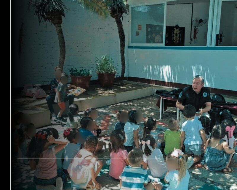 SSP Colima acerca la labor policial a menores del Centro Infantil ‘Gandhi’