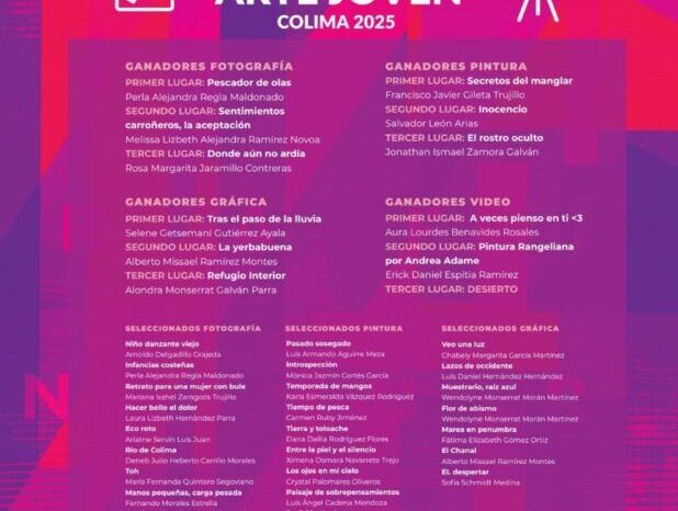 Cultura Colima presenta resultados de la convocatoria para la Exposición Estatal ‘Arte Joven Colima 2025’