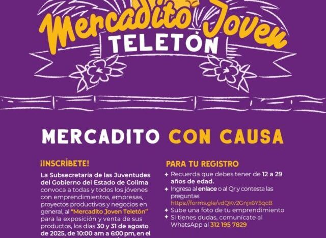 Subsejuv organiza 'Mercadito Joven Teletón', para contribuir a tener CRIT Colima
