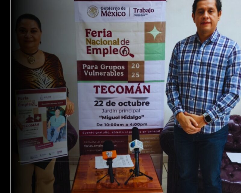 Gobierno del Estado invita a la Feria de Empleo para Grupos Vulnerables, en Tecomán