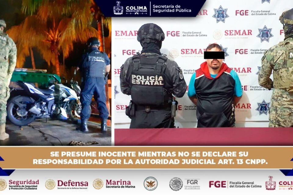 SSP Colima detiene a masculino presuntamente relacionado con secuestro