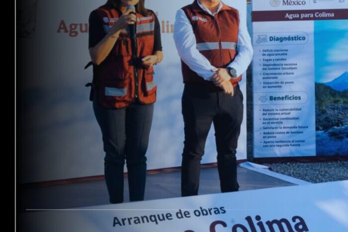 Claudia Sheinbaum e Indira Vizcaíno dan banderazo de inicio a construcción del acueducto ‘Agua para Colima’; se invertirán mil 780 mdp